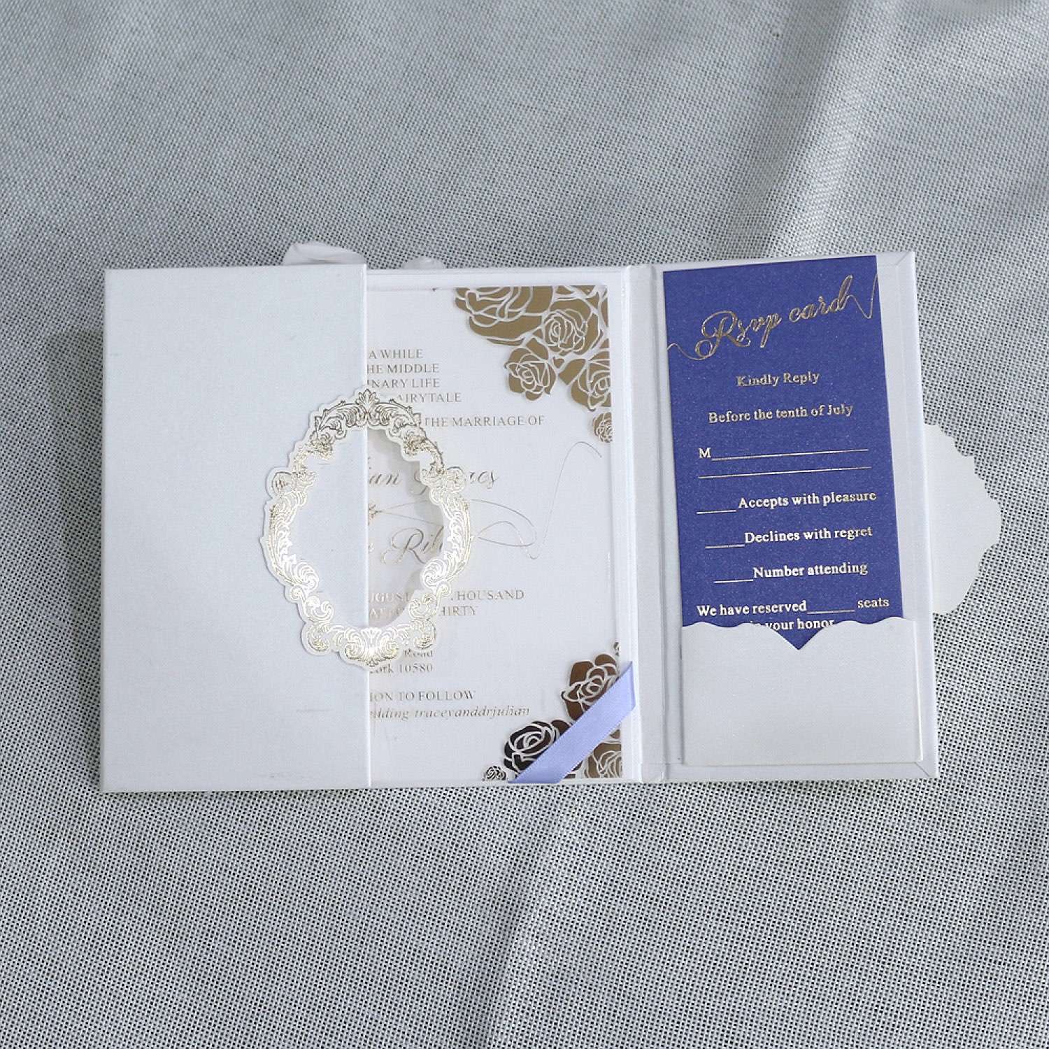 Customized Invitation Transparent Acrylic Invitation Card White Pocket Invitation 